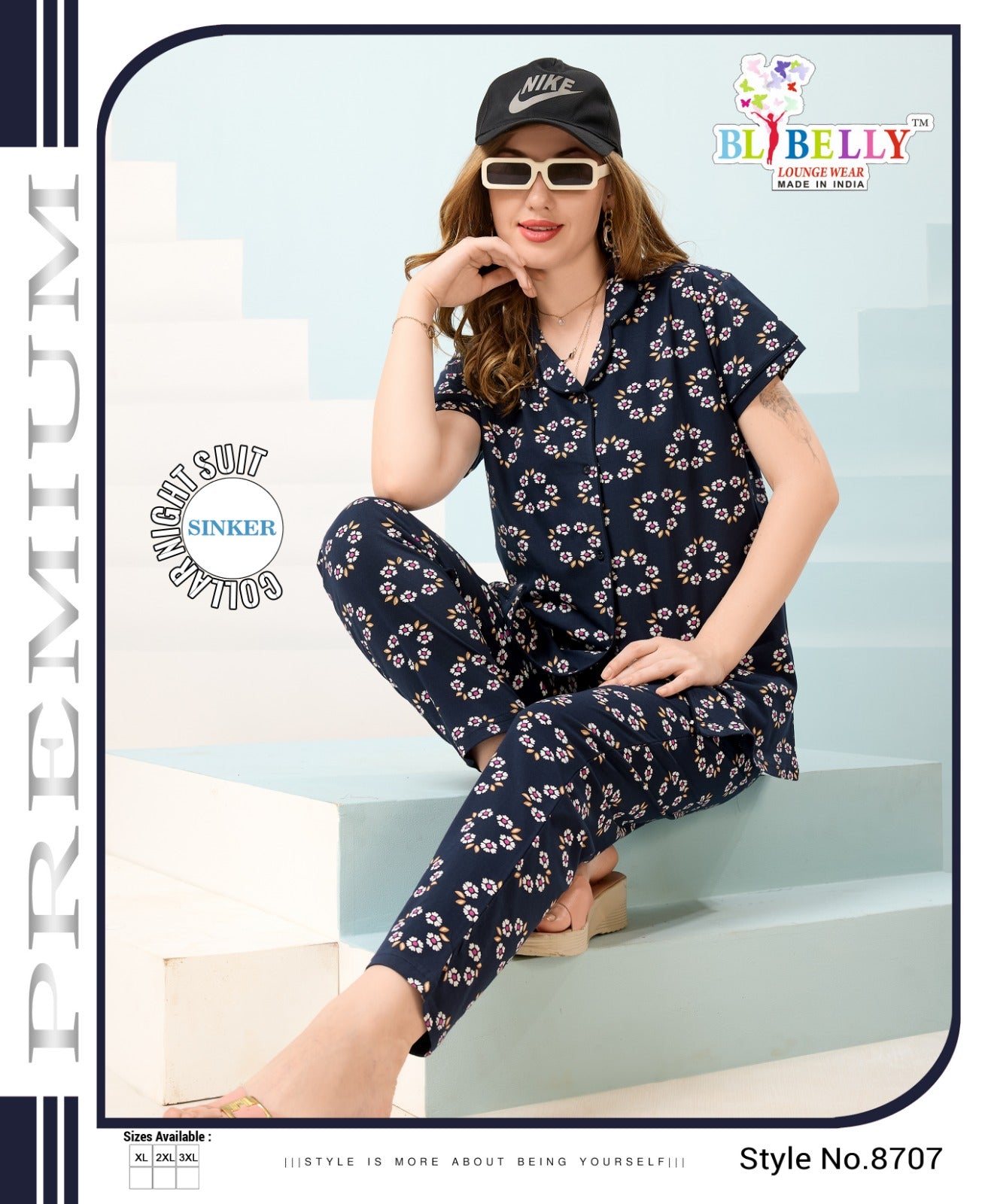 Vol 643 Belly Sinker Collar Night Suits Manufacturer