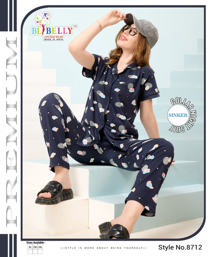 Vol 643 Belly Sinker Collar Night Suits Manufacturer
