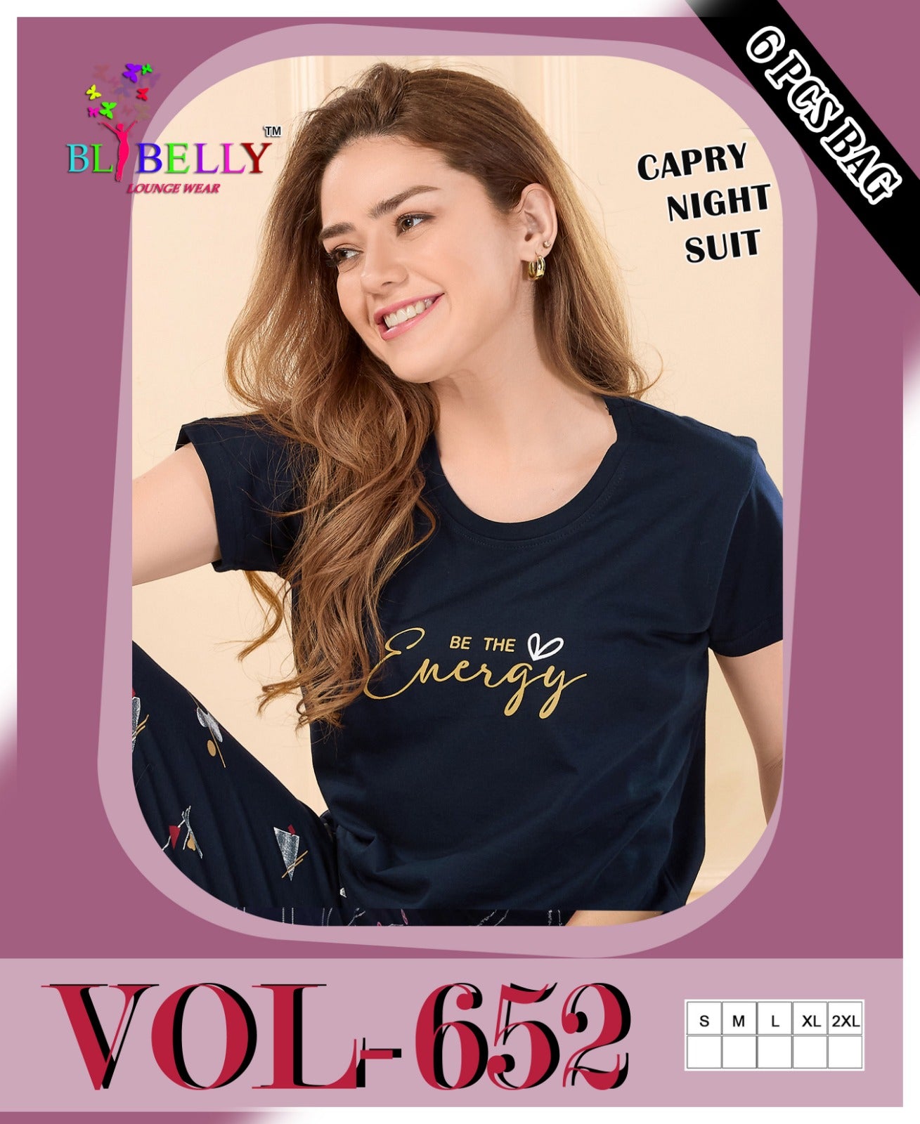 Vol 652 Belly Sinker Capri Night Suits Supplier India