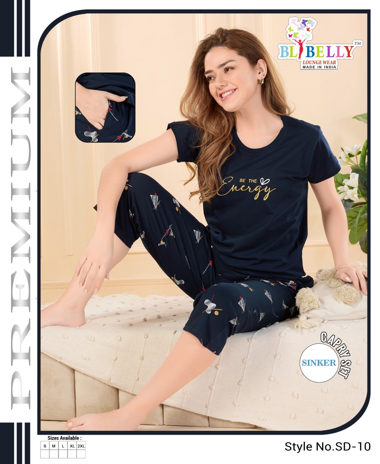 Vol 652 Belly Sinker Capri Night Suits Supplier India