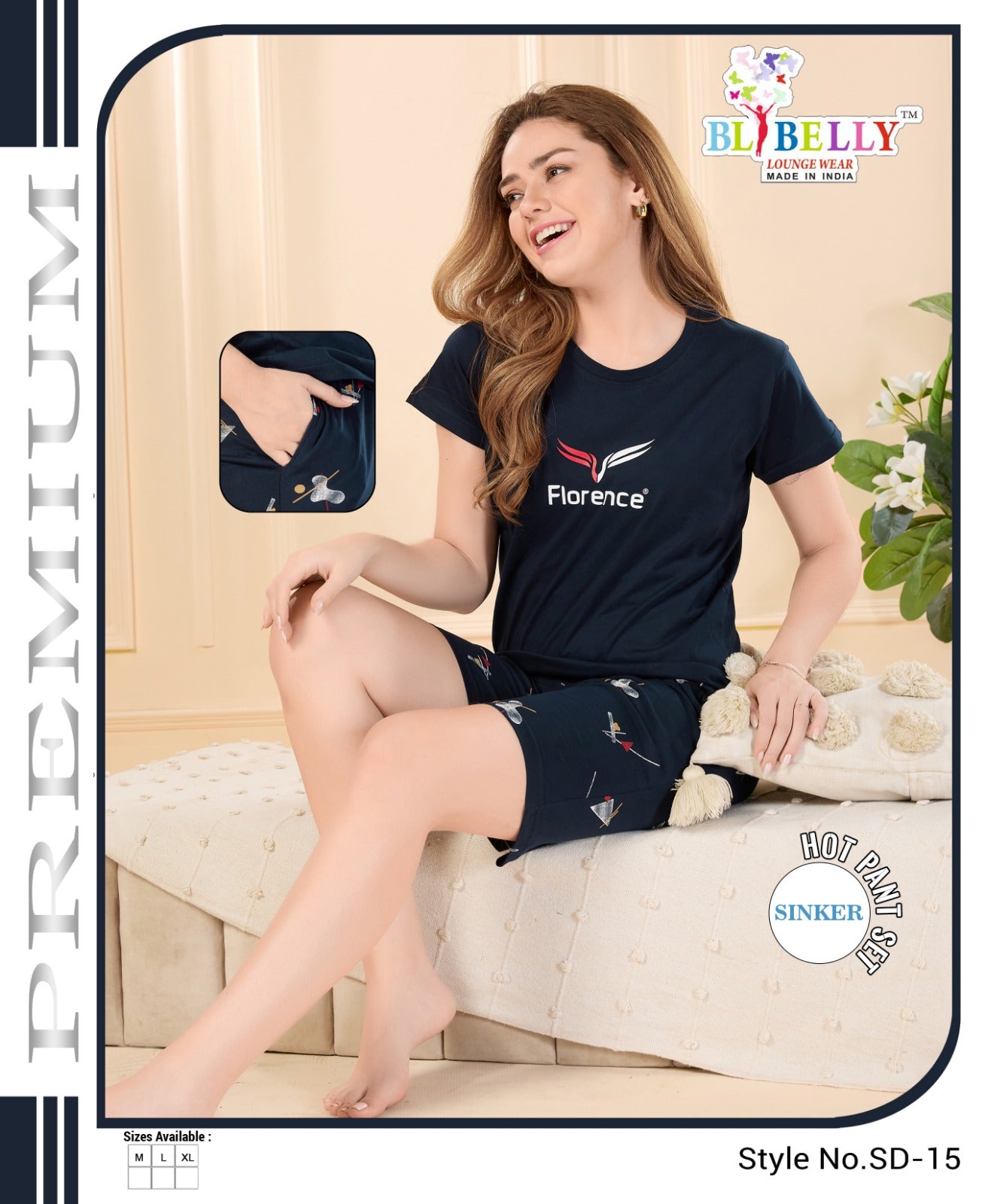 Vol 653 Belly Sinker Shorts Night Suits Manufacturer India