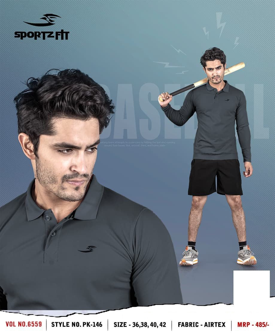 Vol 6559 Sportz Fit Airtex Mens Tshirts Supplier Gujarat