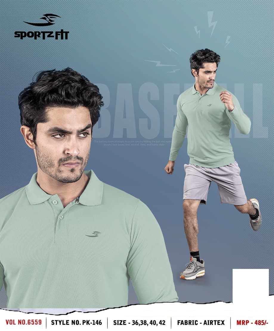 Vol 6559 Sportz Fit Airtex Mens Tshirts Supplier Gujarat