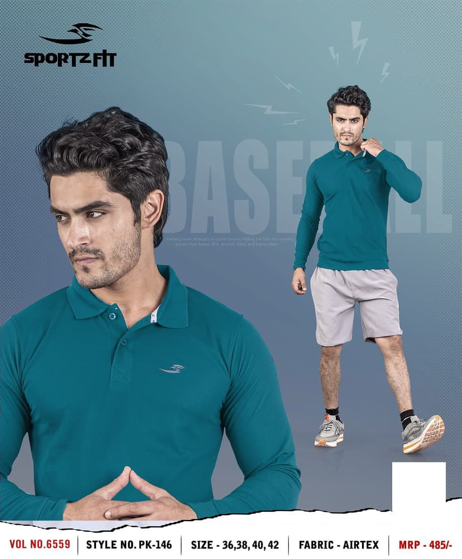 Vol 6559 Sportz Fit Airtex Mens Tshirts Supplier Gujarat