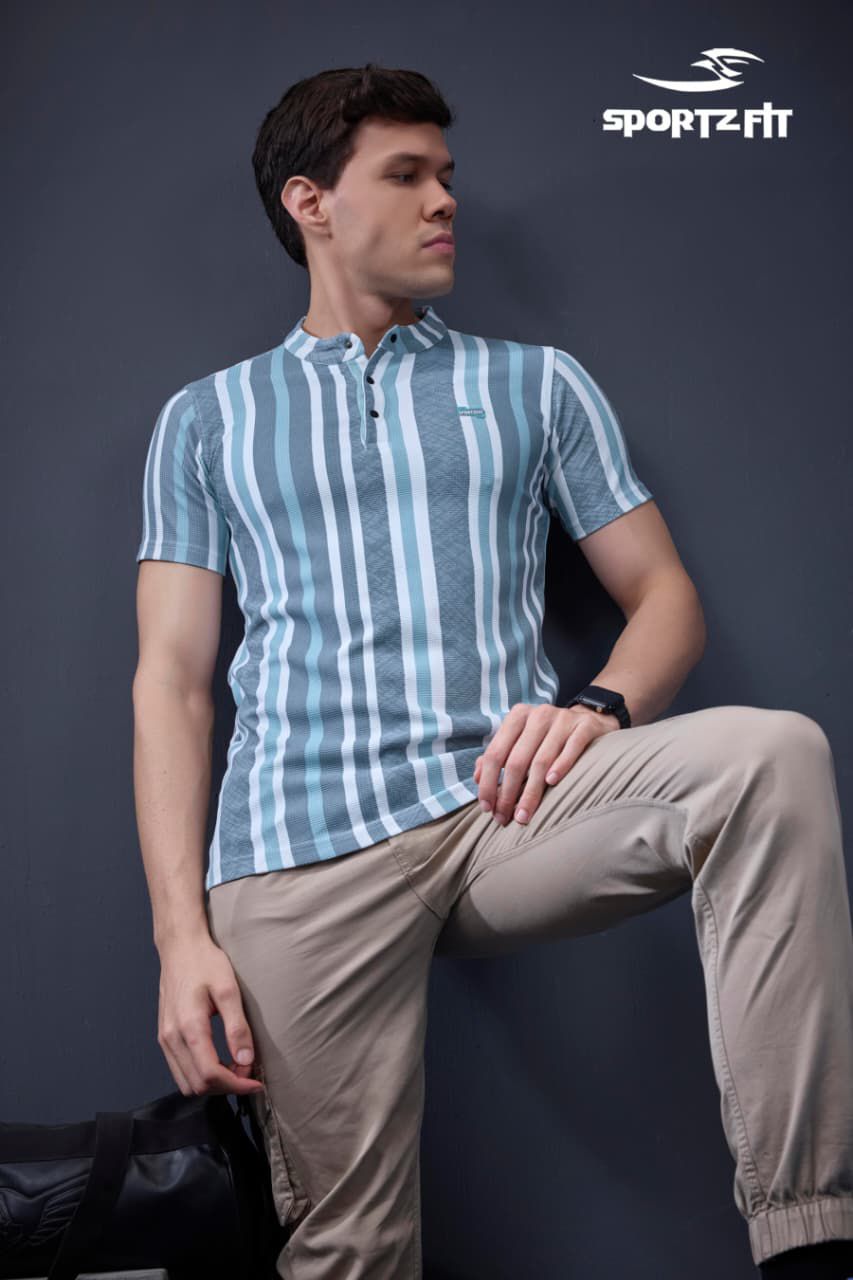 Vol 6572 Sportz Fit Stripes Mens Tshirts Exporter India