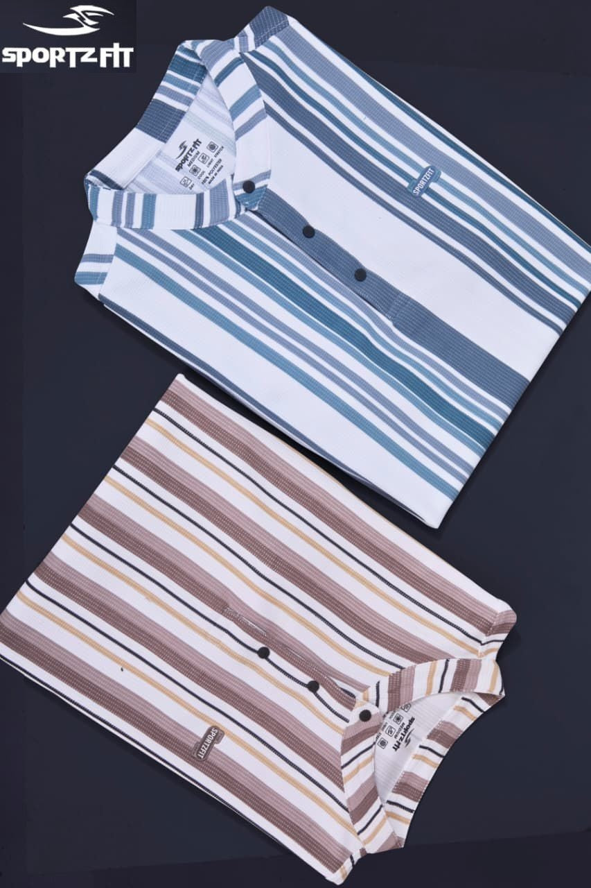 Vol 6572 Sportz Fit Stripes Mens Tshirts Exporter India