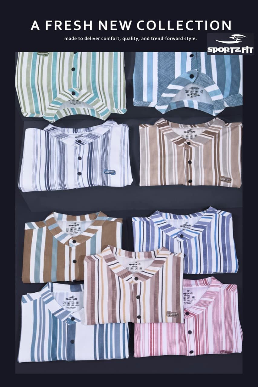 Vol 6572 Sportz Fit Stripes Mens Tshirts Exporter India