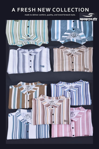 Vol 6572 Sportz Fit Stripes Mens Tshirts Exporter India