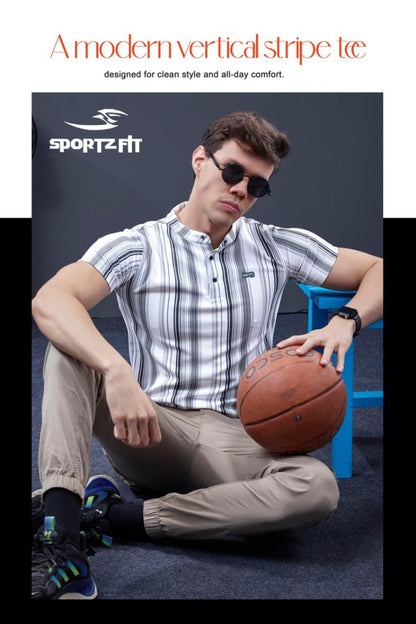 Vol 6572 Sportz Fit Stripes Mens Tshirts Exporter India