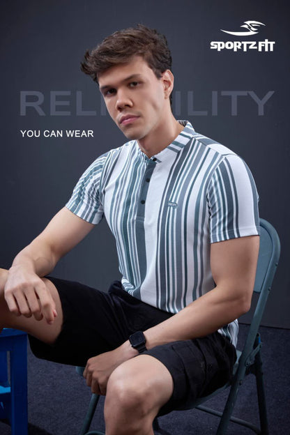 Vol 6572 Sportz Fit Stripes Mens Tshirts Exporter India