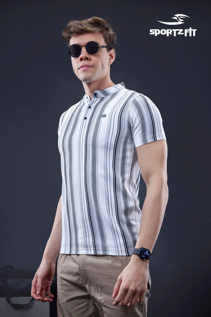 Vol 6572 Sportz Fit Stripes Mens Tshirts Exporter India
