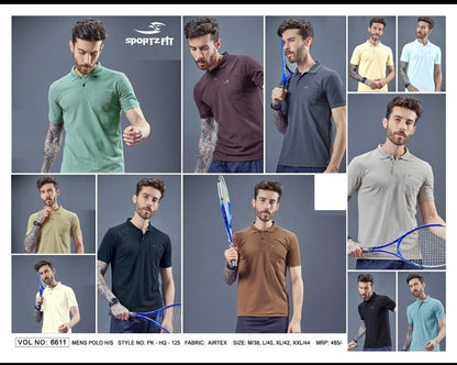 Vol 6611 Pk 125 Sportz Fit Airtex Mens Tshirts Wholesale