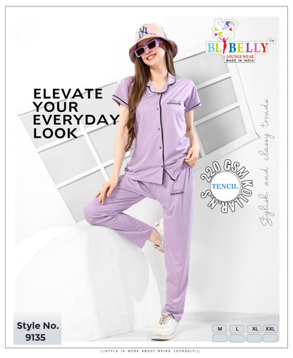 Vol 664 Belly Tencil Collar Night Suits Exporter India