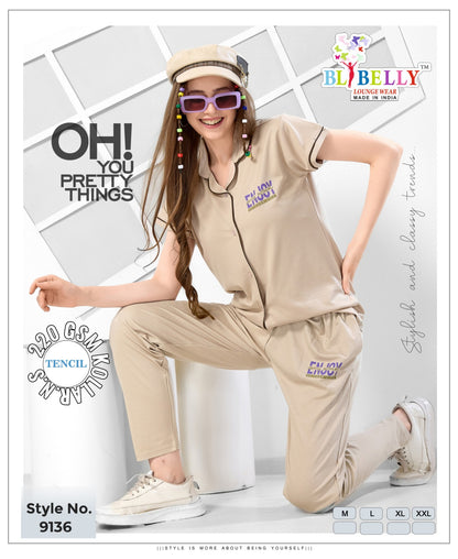 Vol 664 Belly Tencil Collar Night Suits Exporter India