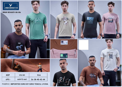 Vol 6654 To 6661 High Density Tencil Lycra Mens Tshirts Supplier Ahmedabad