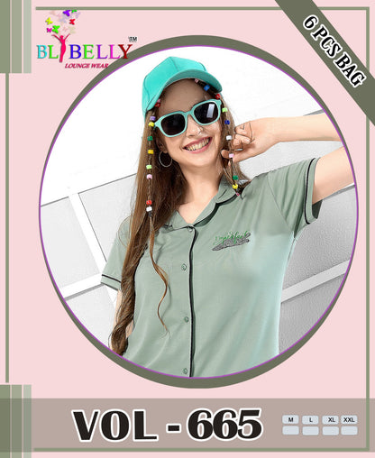 Vol 665 Belly Tencil Collar Night Suits Wholesaler India