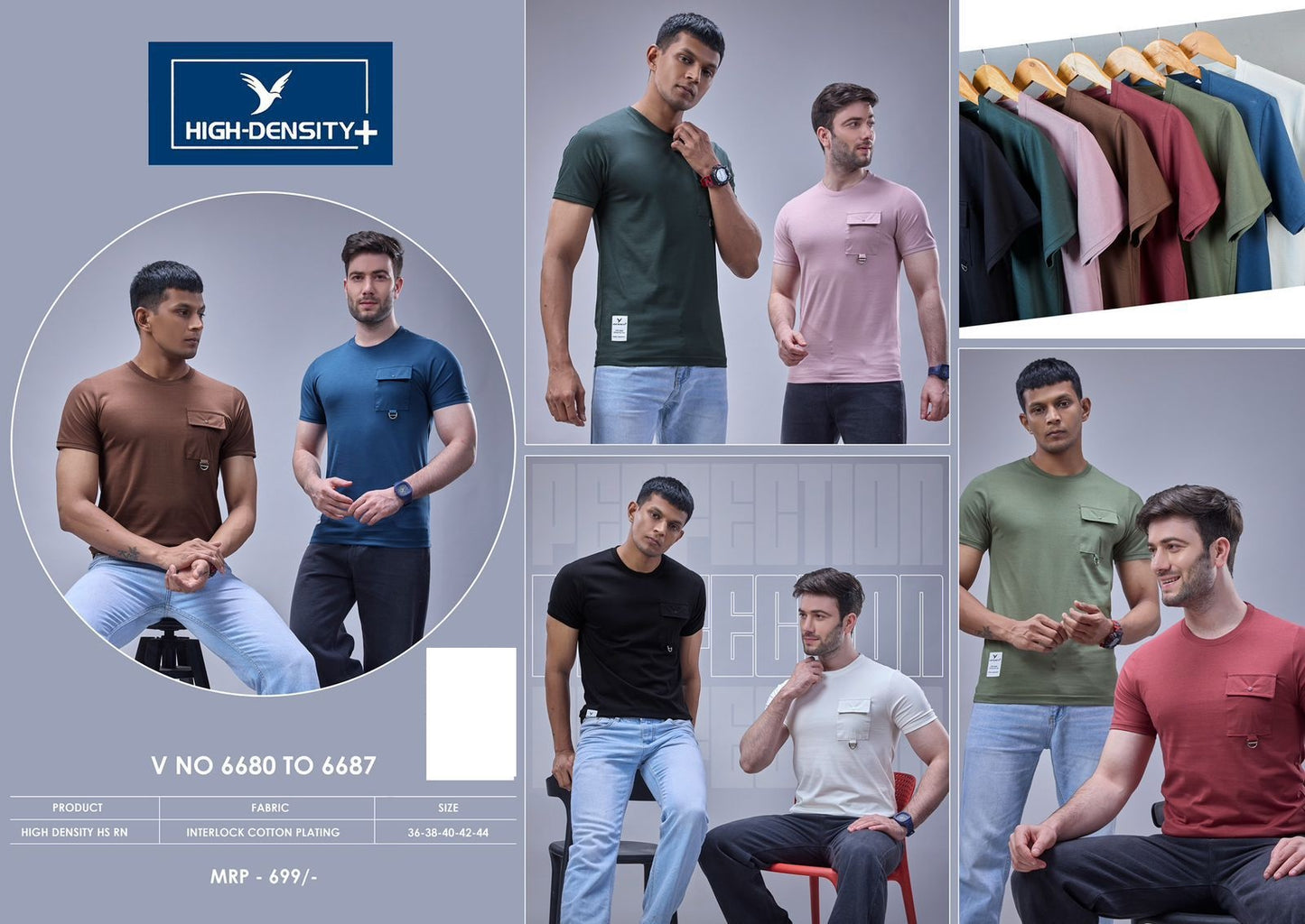 Vol 6680-6687 High Density Interlock Mens Tshirts Manufacturer Ahmedabad