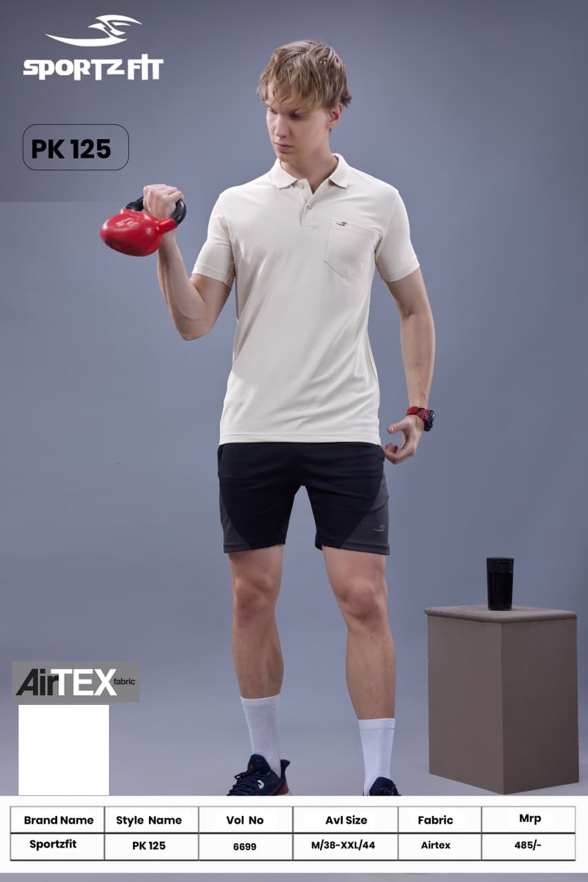 Vol 6699 Pk 125 Sportz Fit Polyester Airtex Mens Tshirts Exporter Ahmedabad