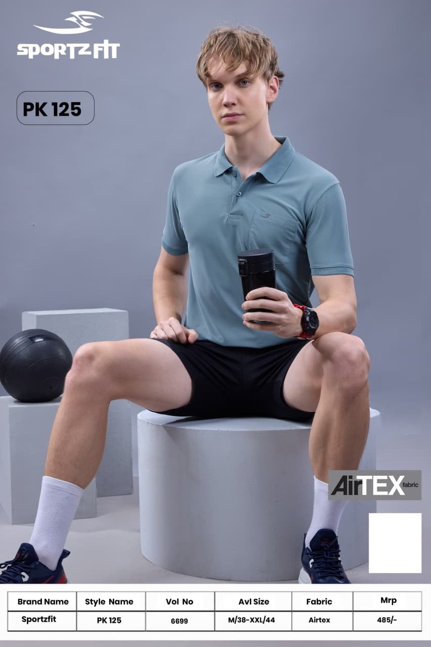 Vol 6699 Pk 125 Sportz Fit Polyester Airtex Mens Tshirts Exporter Ahmedabad