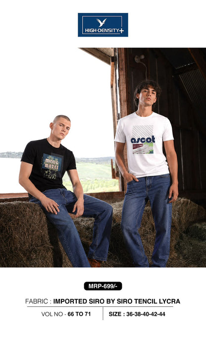 Vol 66 To 71 High Density Tencil Lycra Mens Tshirts Wholesale Price