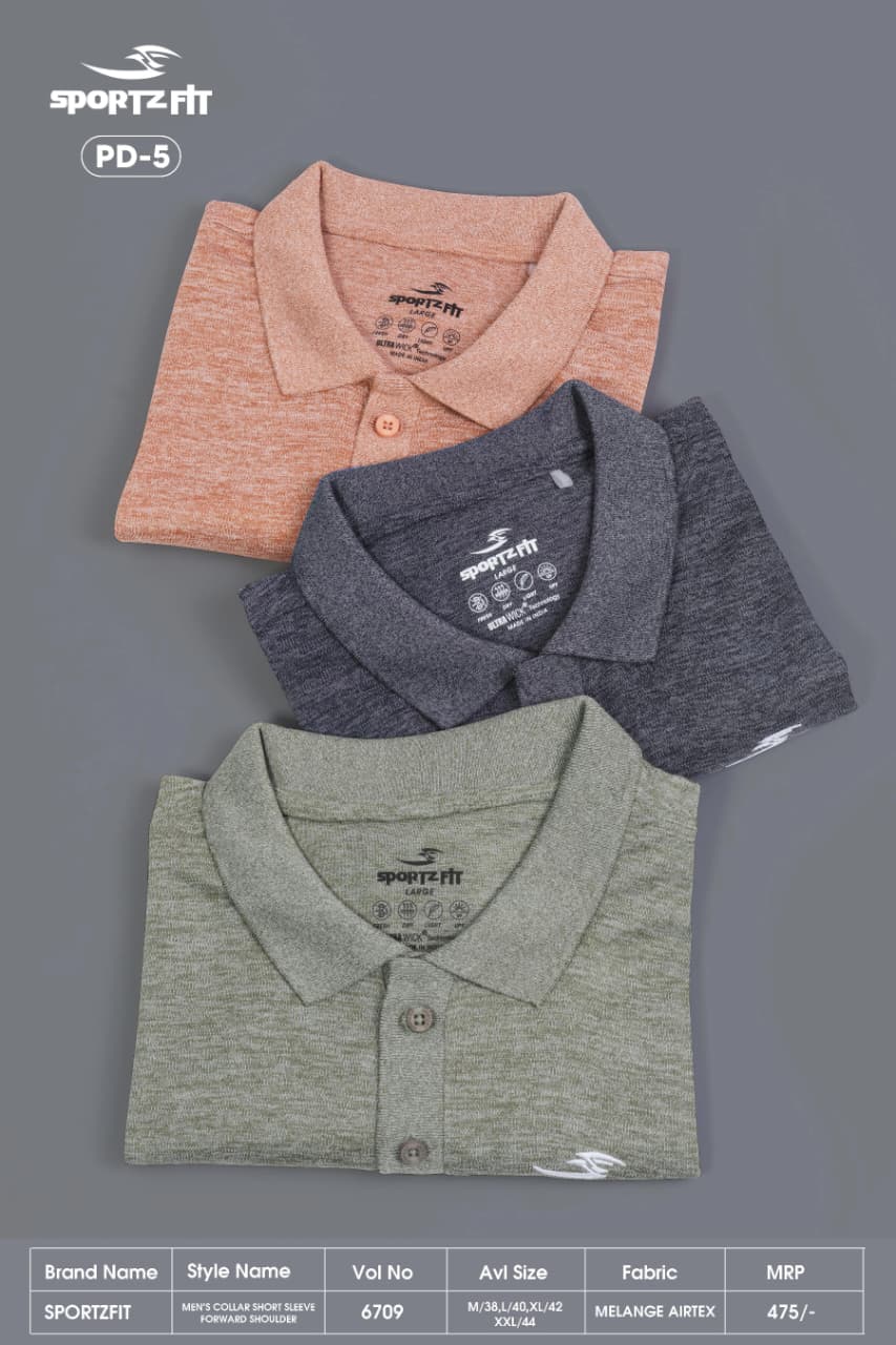 Vol 6709 Pd 5 Sportz Fit Airtex Mens Tshirts Wholesale Price