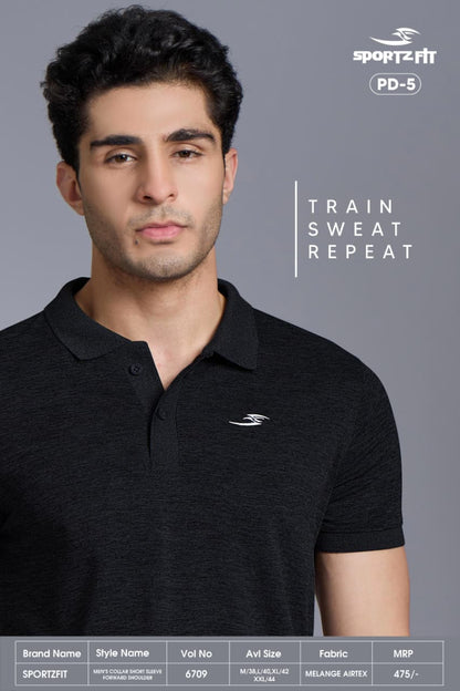 Vol 6709 Pd 5 Sportz Fit Airtex Mens Tshirts Wholesale Price
