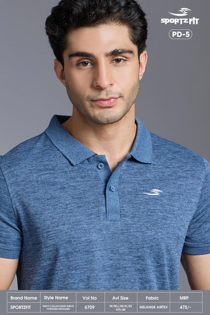 Vol 6709 Pd 5 Sportz Fit Airtex Mens Tshirts Wholesale Price