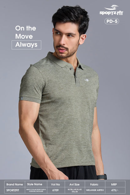 Vol 6709 Pd 5 Sportz Fit Airtex Mens Tshirts Wholesale Price