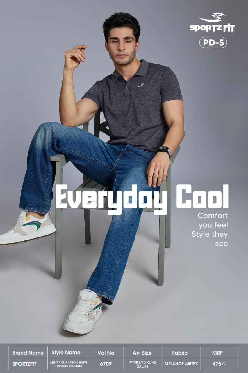 Vol 6709 Pd 5 Sportz Fit Airtex Mens Tshirts Wholesale Price