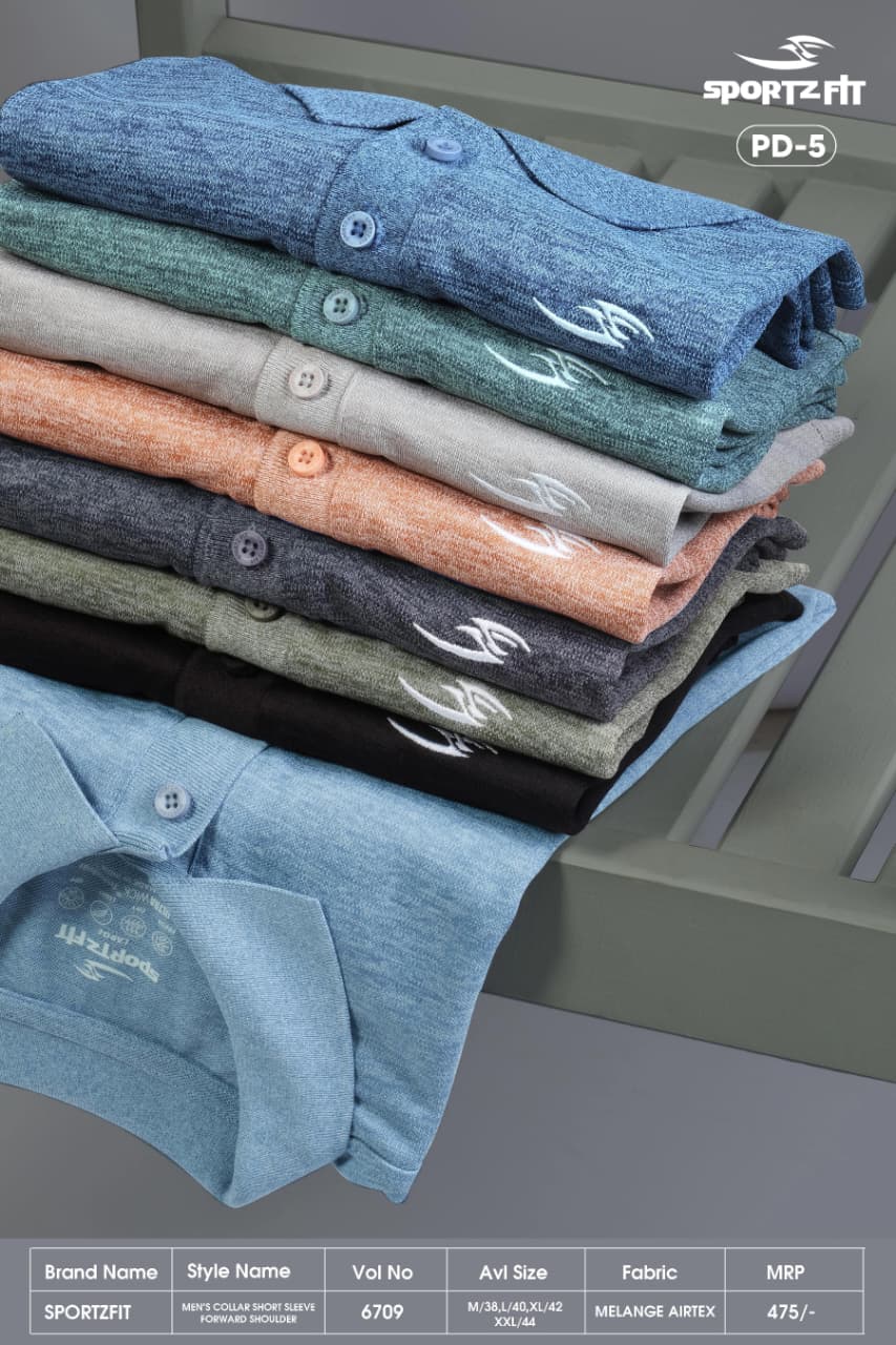 Vol 6709 Pd 5 Sportz Fit Airtex Mens Tshirts Wholesale Price