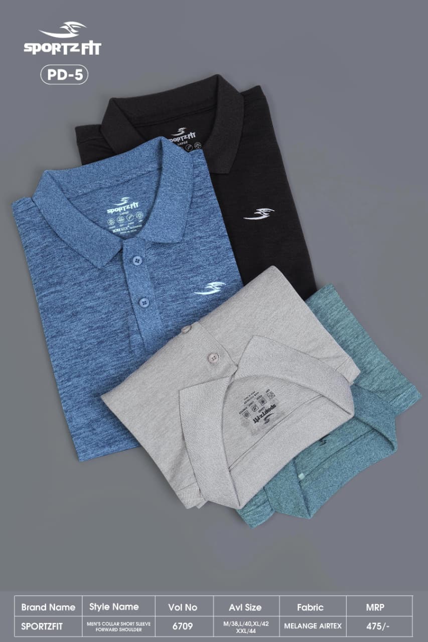Vol 6709 Pd 5 Sportz Fit Airtex Mens Tshirts Wholesale Price