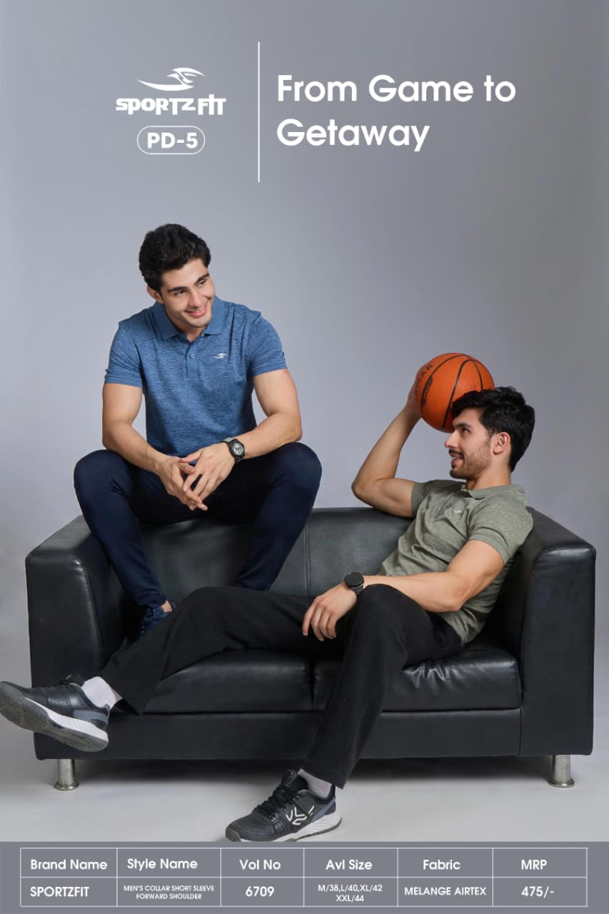 Vol 6709 Pd 5 Sportz Fit Airtex Mens Tshirts Wholesale Price