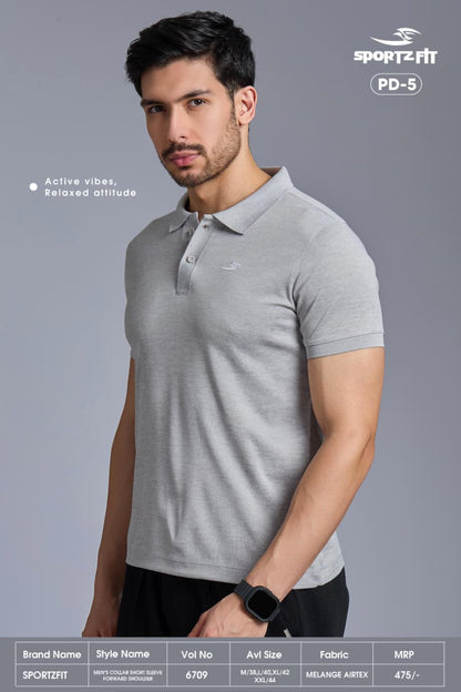 Vol 6709 Pd 5 Sportz Fit Airtex Mens Tshirts Wholesale Price