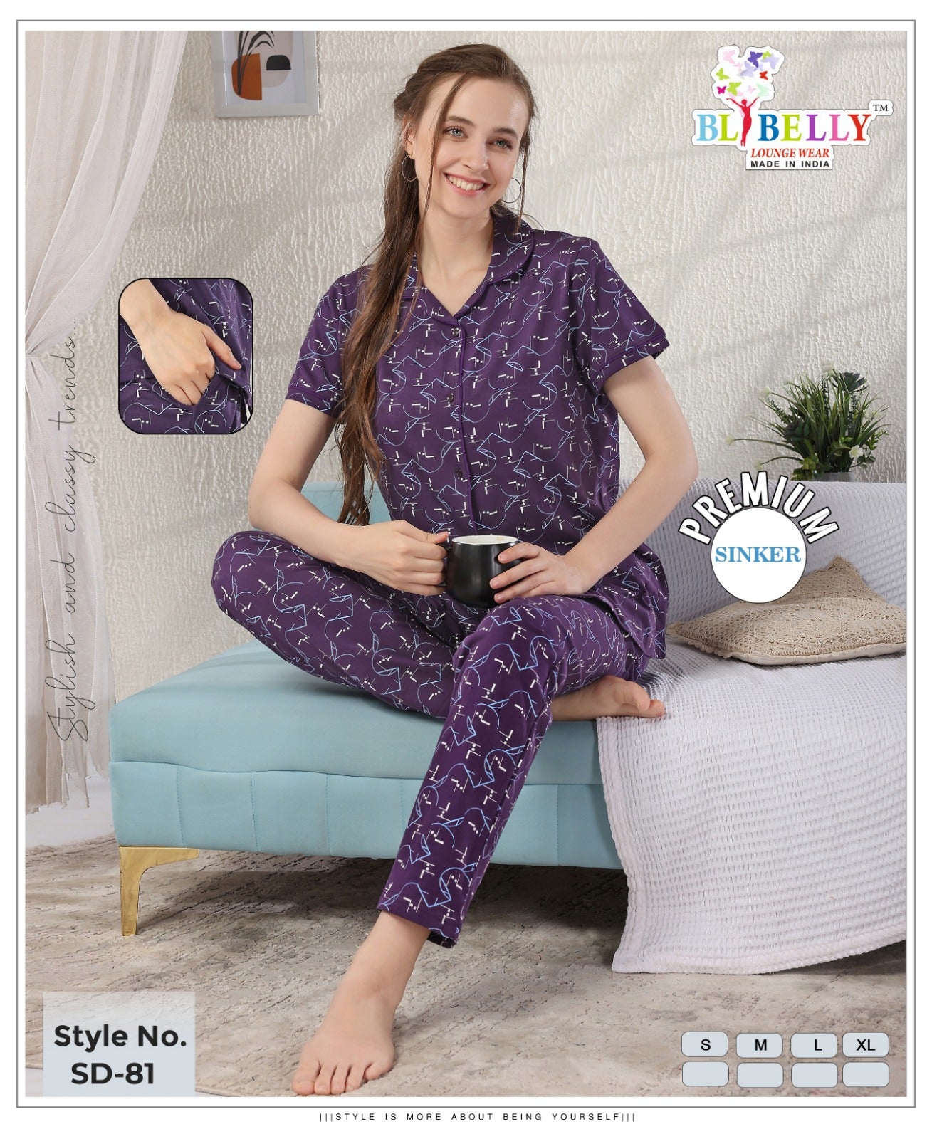 Vol 672 Belly Sinker Collar Night Suits Wholesale