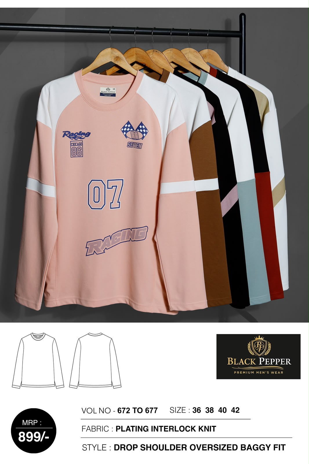 Vol 672 To 677 Knit Black Pepper Mens Tshirts Wholesale