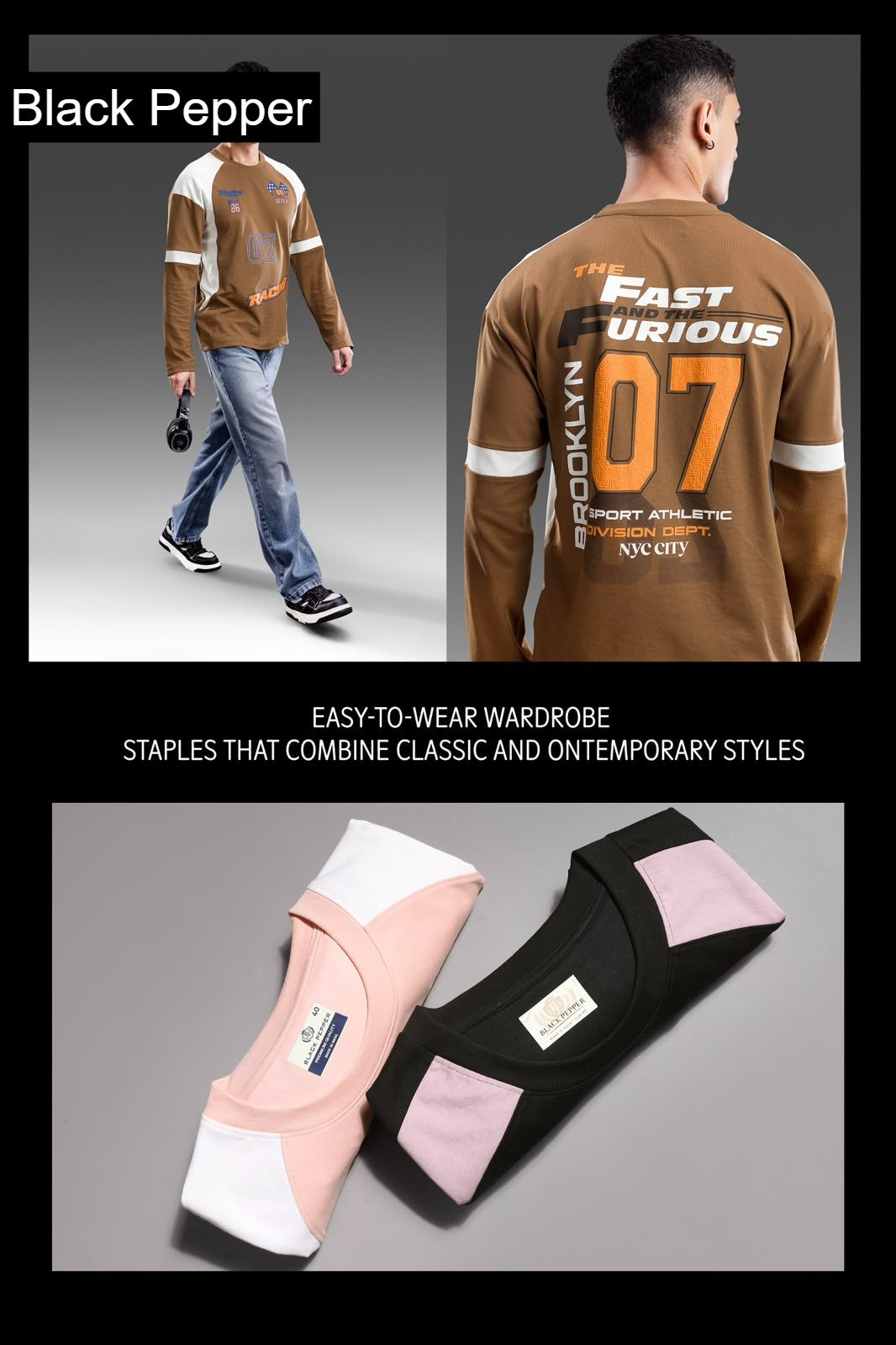 Vol 672 To 677 Knit Black Pepper Mens Tshirts Wholesale