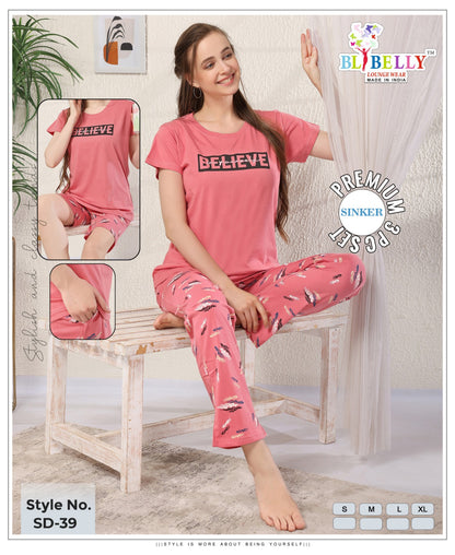 Vol 673 Belly Sinker Shorts Pyjama Night Suits Manufacturer