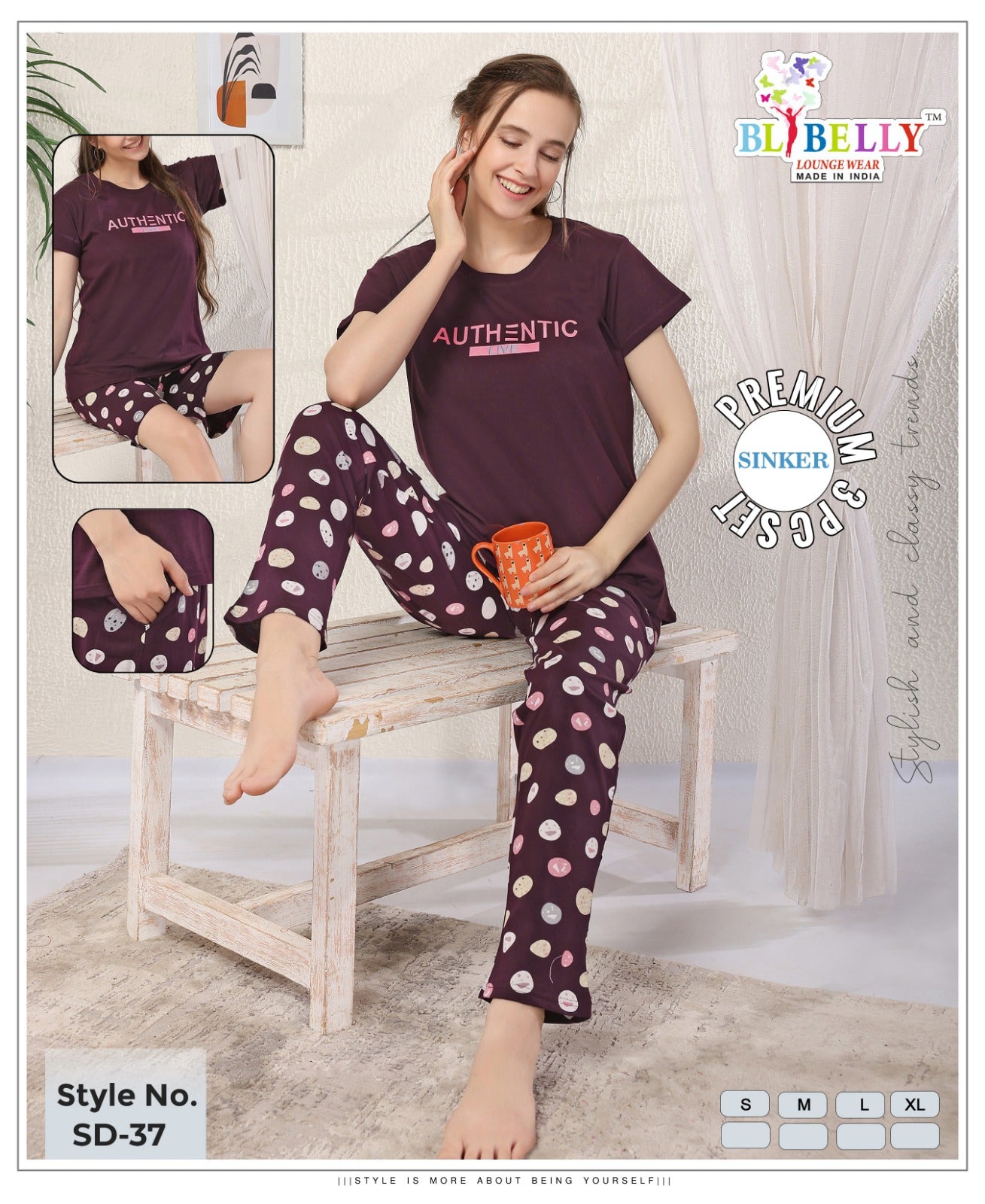 Vol 673 Belly Sinker Shorts Pyjama Night Suits Manufacturer