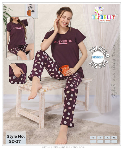 Vol 673 Belly Sinker Shorts Pyjama Night Suits Manufacturer