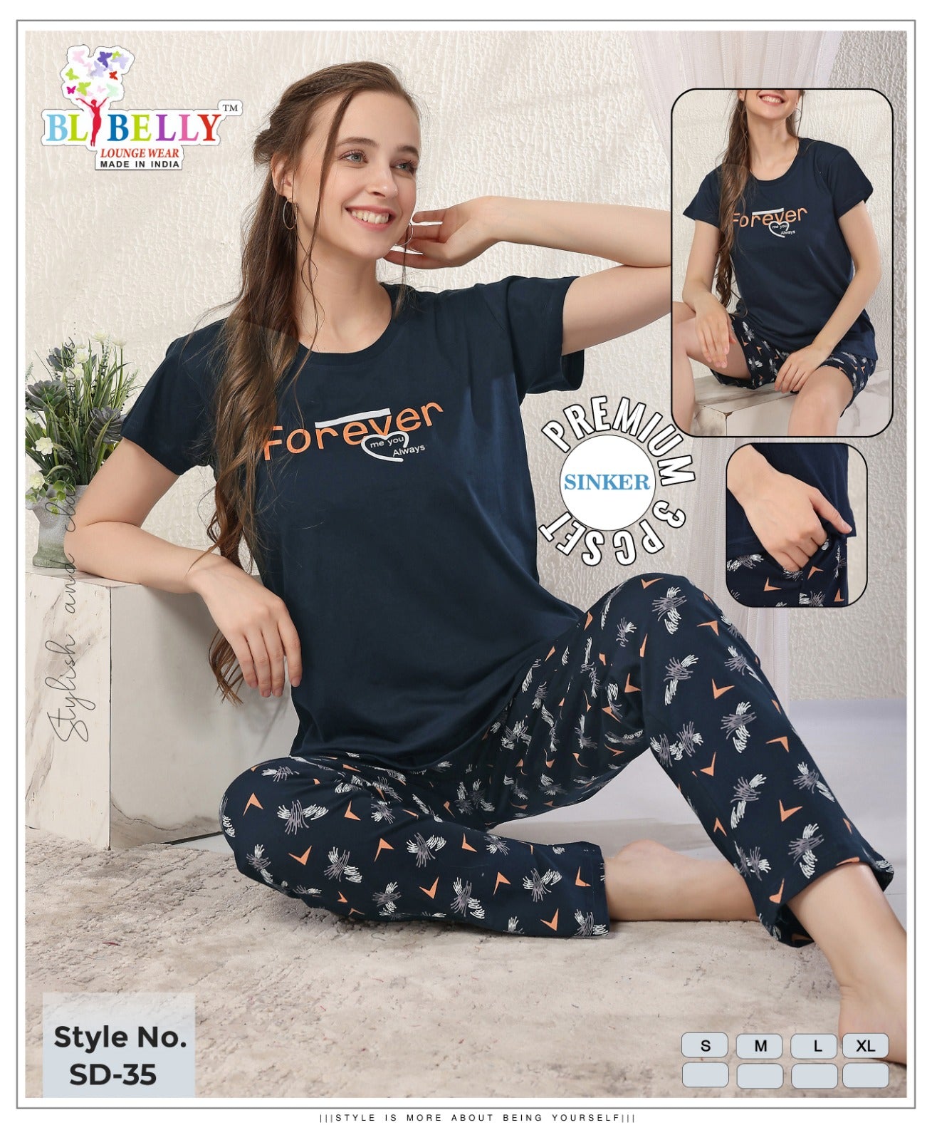 Vol 673 Belly Sinker Shorts Pyjama Night Suits Manufacturer