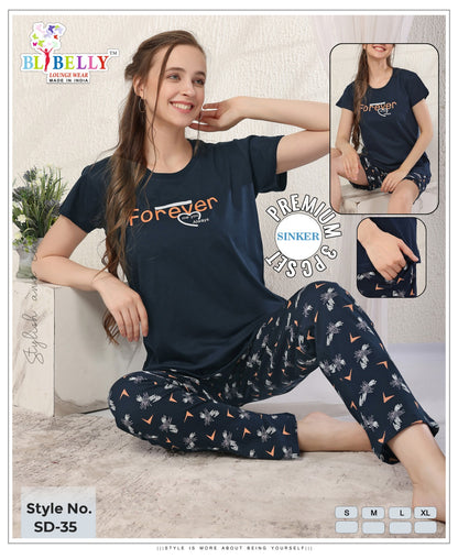 Vol 673 Belly Sinker Shorts Pyjama Night Suits Manufacturer