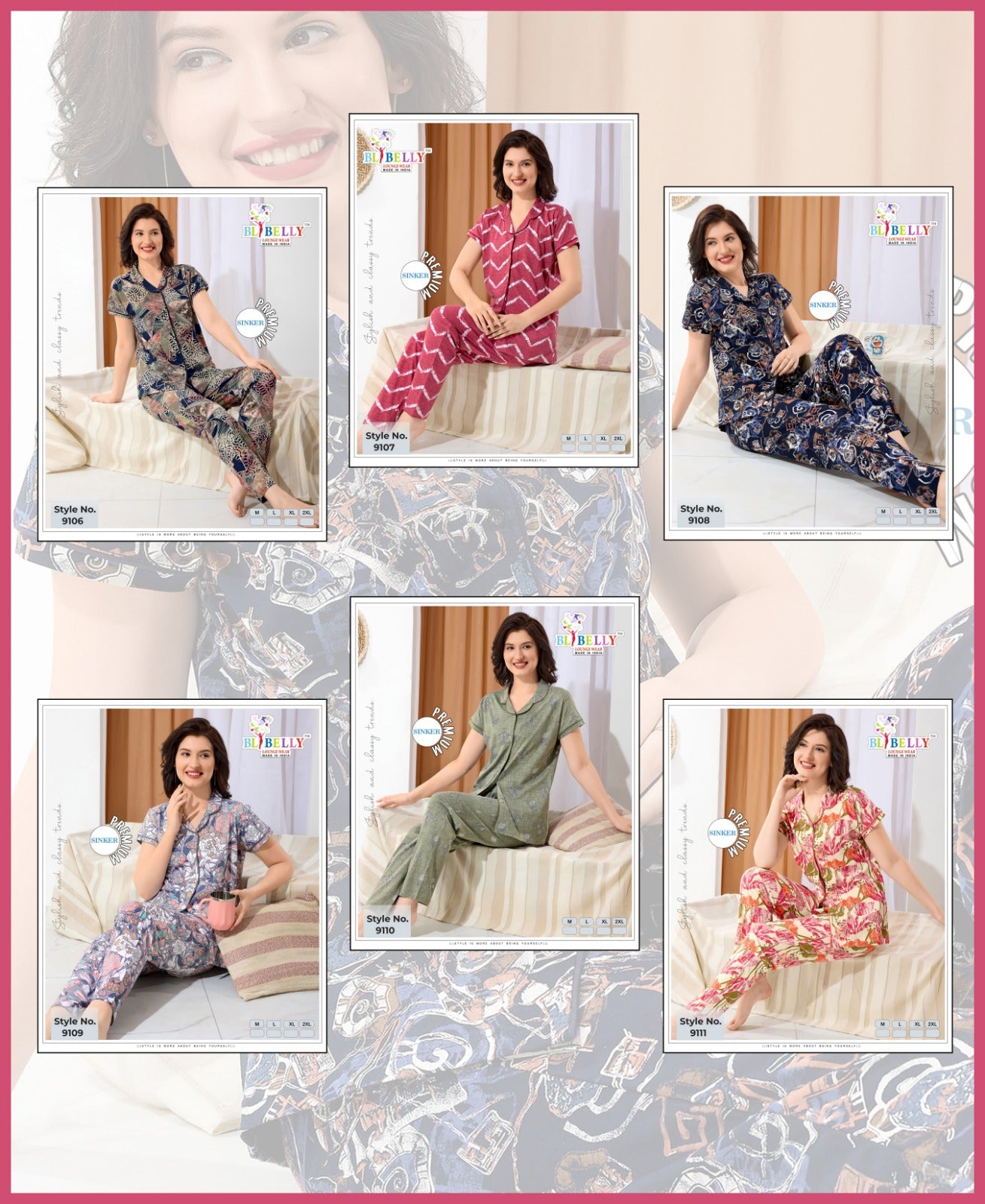 Vol 674 Belly Sinker Collar Night Suits Supplier