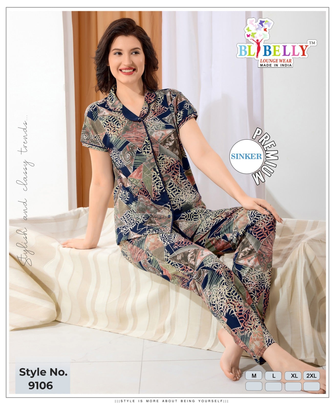 Vol 674 Belly Sinker Collar Night Suits Supplier