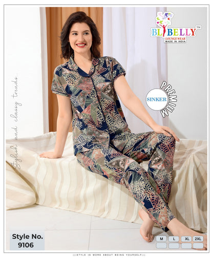 Vol 674 Belly Sinker Collar Night Suits Supplier