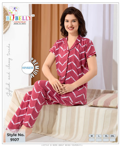 Vol 674 Belly Sinker Collar Night Suits Supplier