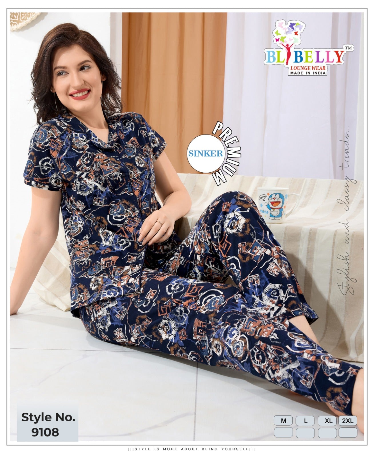 Vol 674 Belly Sinker Collar Night Suits Supplier