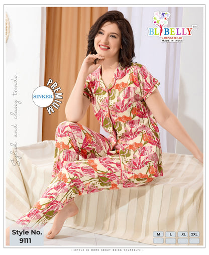 Vol 674 Belly Sinker Collar Night Suits Supplier