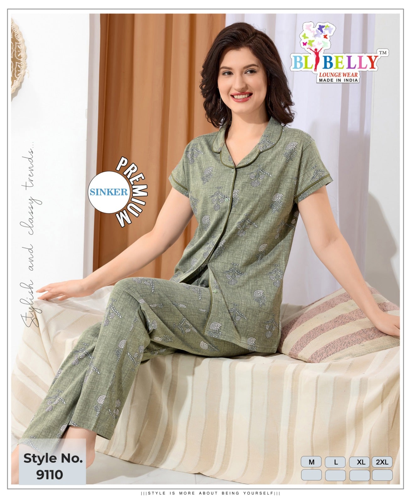 Vol 674 Belly Sinker Collar Night Suits Supplier