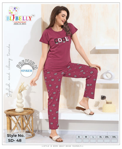 Vol 675 Belly Sinker Pyjama Night Suits Exporter