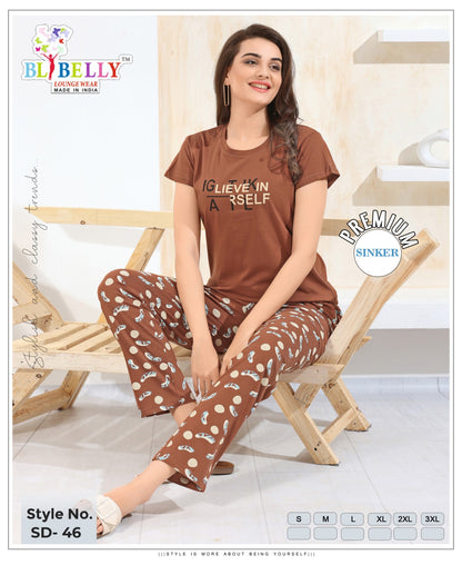 Vol 675 Belly Sinker Pyjama Night Suits Exporter